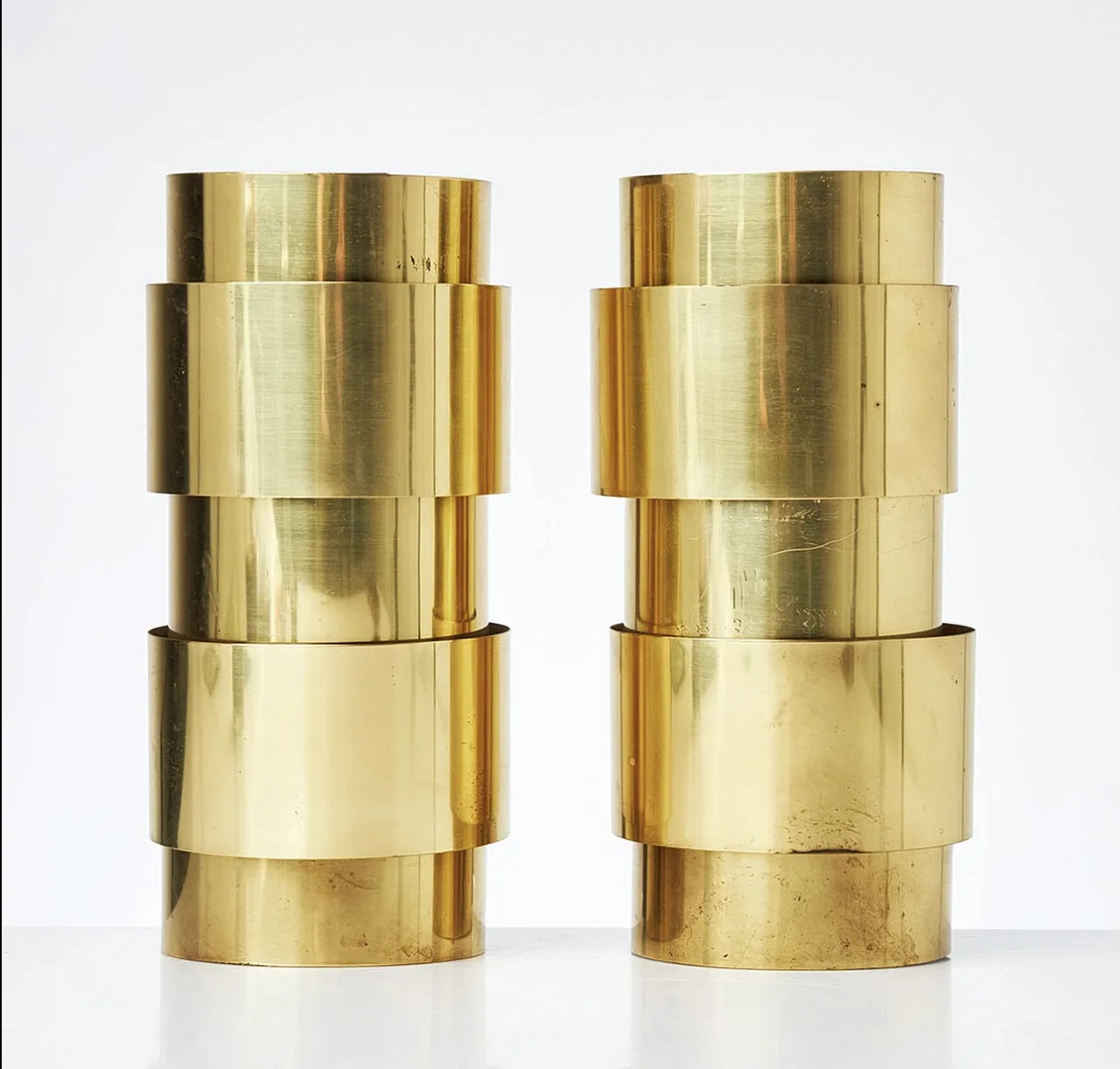 Coppia di applique svedesi in ottone, anni '70 2